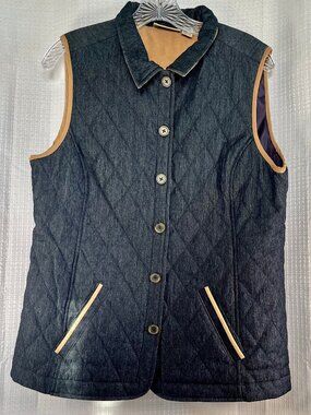 Cali & York Quilted Denim Vest size M